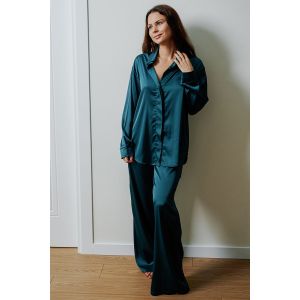 7149 пижама брюки и рубашка темно-зеленого цвета