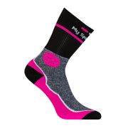 GD9181 Calza Sportiva Corta Nero-Fucsia